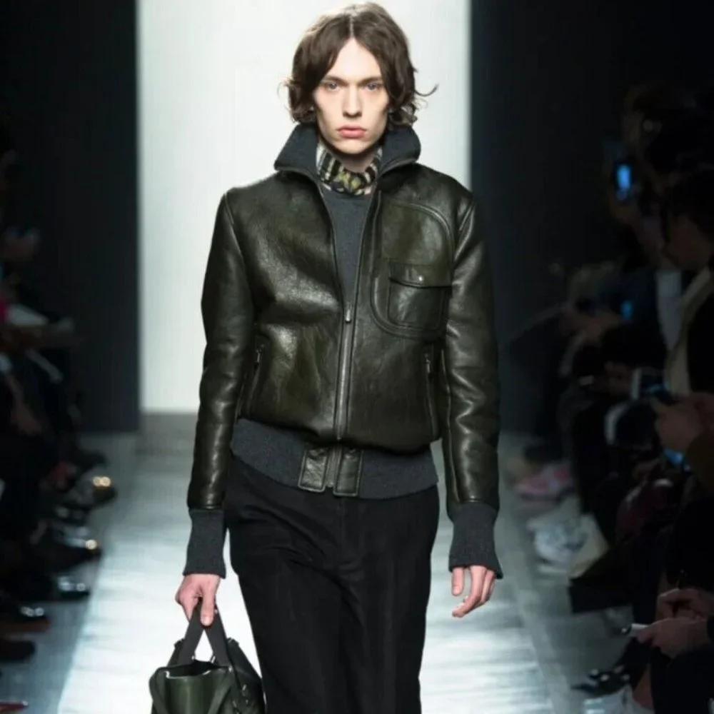 Rare AW16 Bottega Veneta Tomas Maier Leather Bomber Blouson Jacket Coat Luxury - Picture 2 of 8